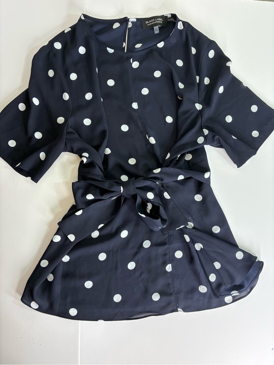 Evan Picone Tops - Evan Picone Black Label Navy Polka‑Dot Tie‑Waist Blouse | Size XL (EUC)